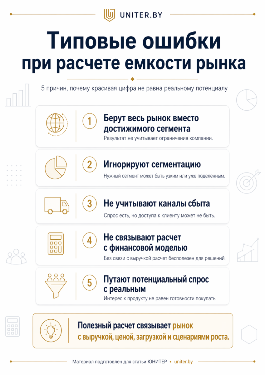Типовые ошибки при расчете емкости рынка